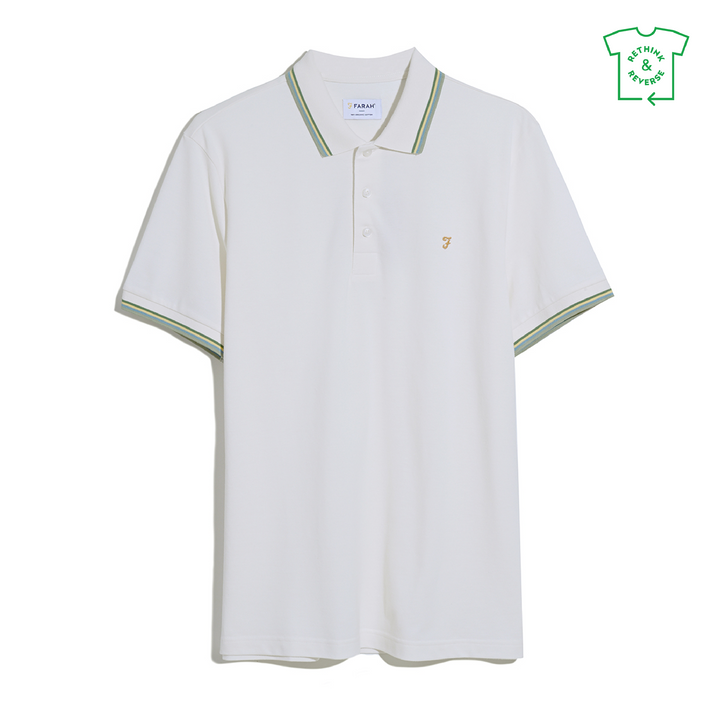 FARAH ALVIN TIPPED POLO - ECRU