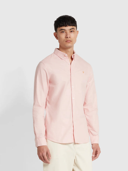 FARAH BREWER LS BD - POWDER PINK