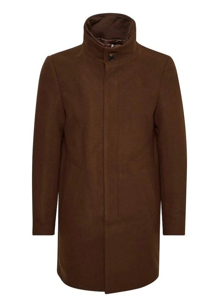 MANTINIQUE HARVEY WOOL COAT - ESPRESSO