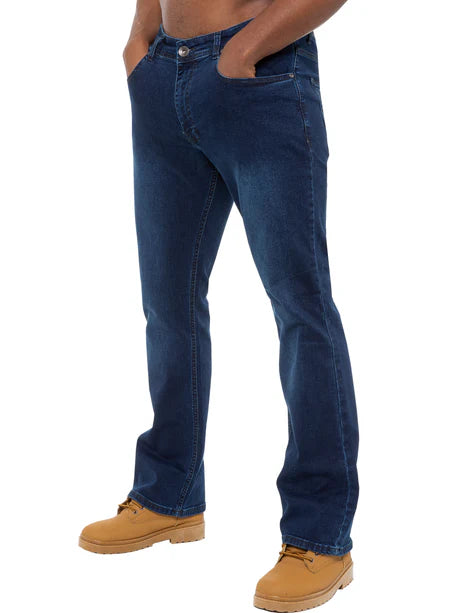 ENZO EZ401 BOOTCUT JEAN - MID STONE