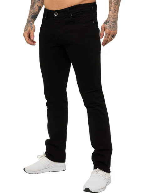 ENZO EM629 STRAIGHT LEG JEAN - BLACK