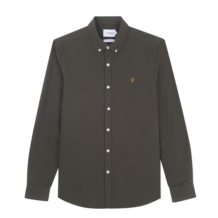 FARAH BREWER LS SHIRT - EVERGREEN